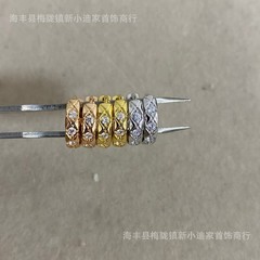 高版本V金co菱格耳环精工版镀18K玫瑰金带钻高级情侣耳扣工厂批发