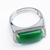 Ring jade, jasper, jewelry, Korean style, diamond encrusted