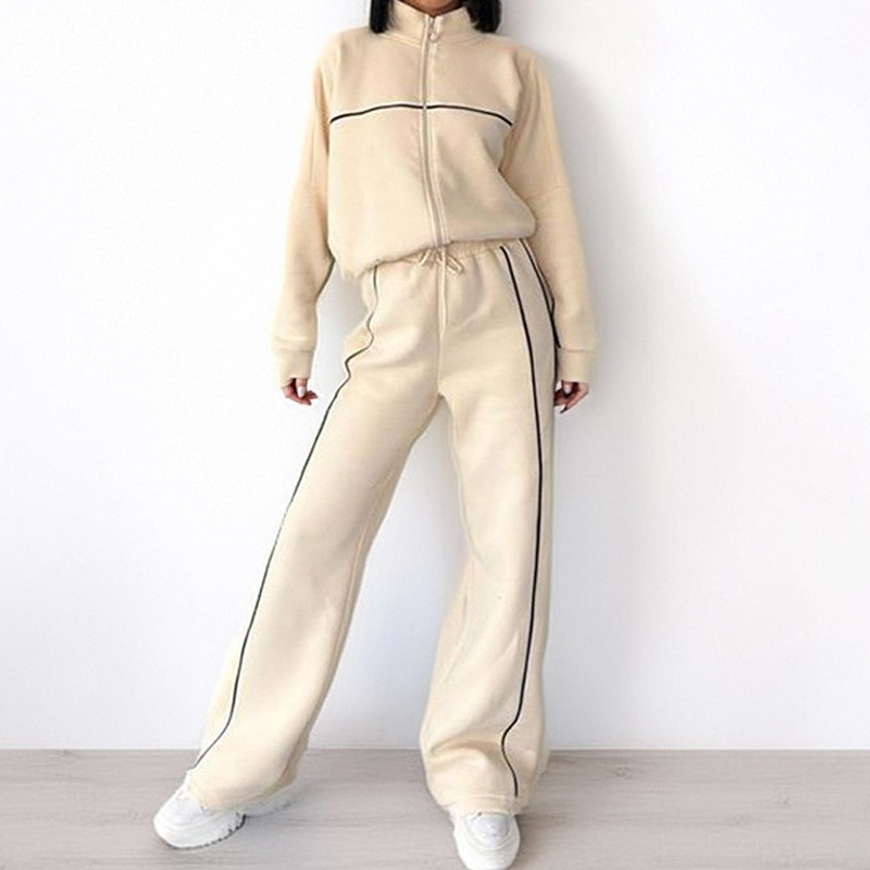 2026 Spring New European And American Women's Clothing Cross-Border Sports Suit Casual Zipper Cardigan Fashion_ecoleips.com