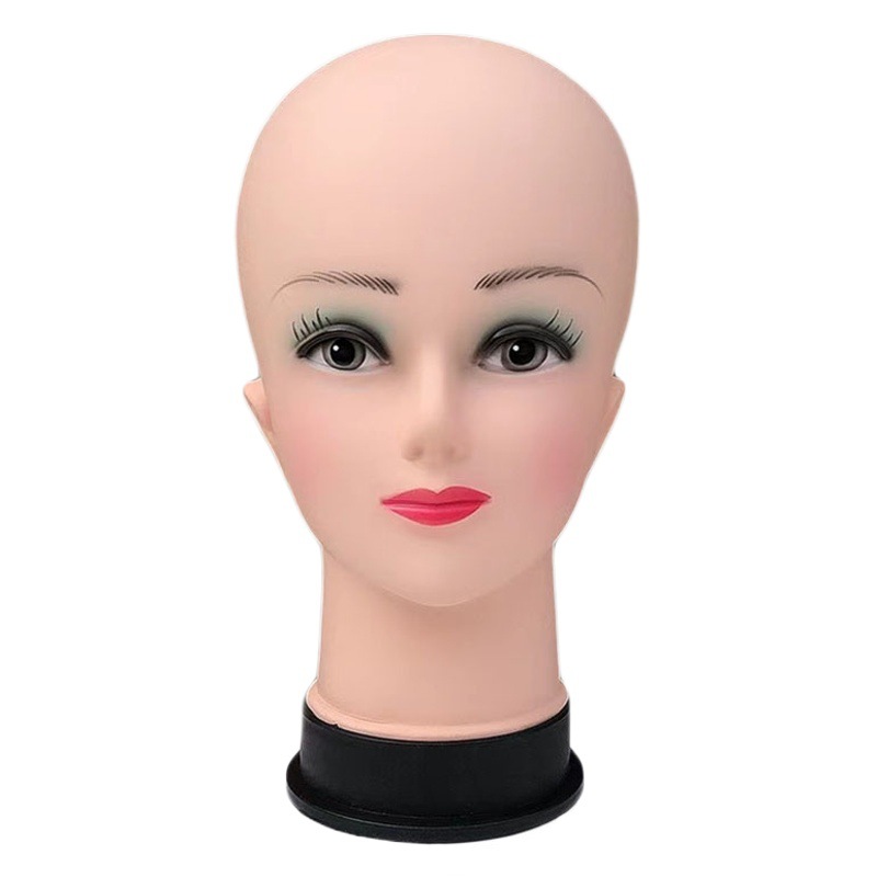 Display wig female model head props display rack hairdressing modeling trimming soft head mold dummy head bald head mold model