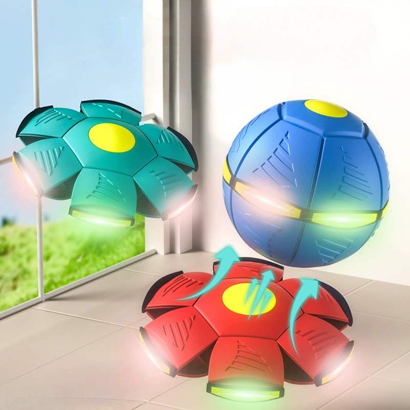 Новый эластический мяч наступил на мяч Детская игрушка фрисби летающая тарелка Метаморфизационные шарики мальчик ногой наступил на светящийся прыгающий мяч