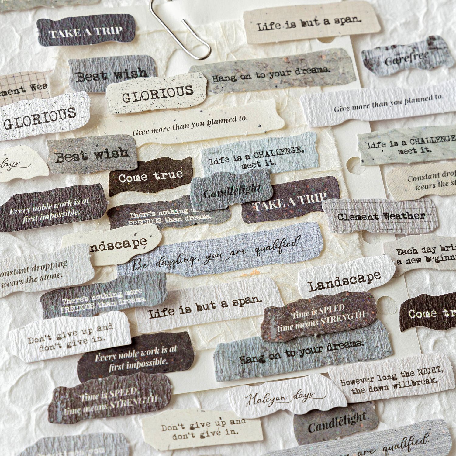 Bolsa de pegatinas inglesas de poesía de azúcar serie de patrón de corazón fragmentario decoración de material de fondo especial bolsa de pegatinas de película de corte