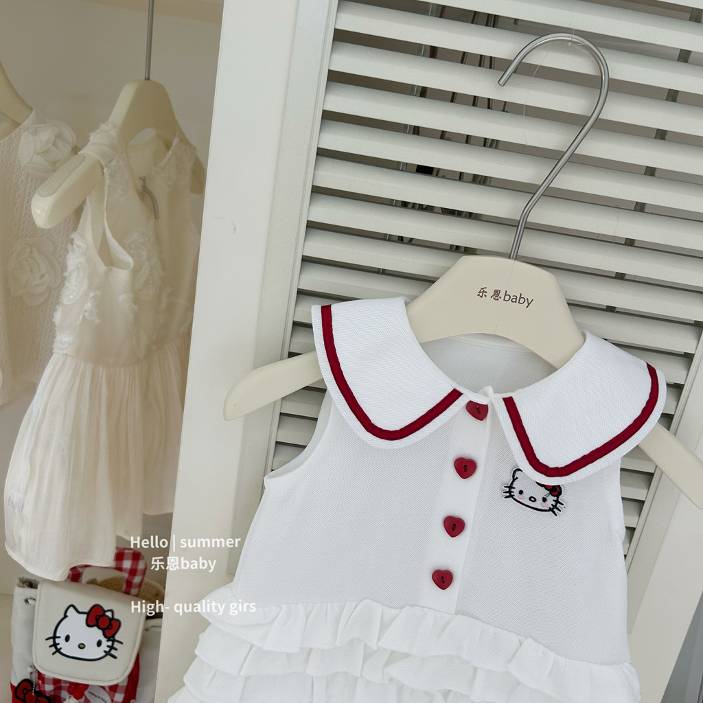 [Le En baby] Vestido de niña Falda de pastel de verano Estilo princesa Bebé Estilo occidental Lindo chaleco Falda delgada