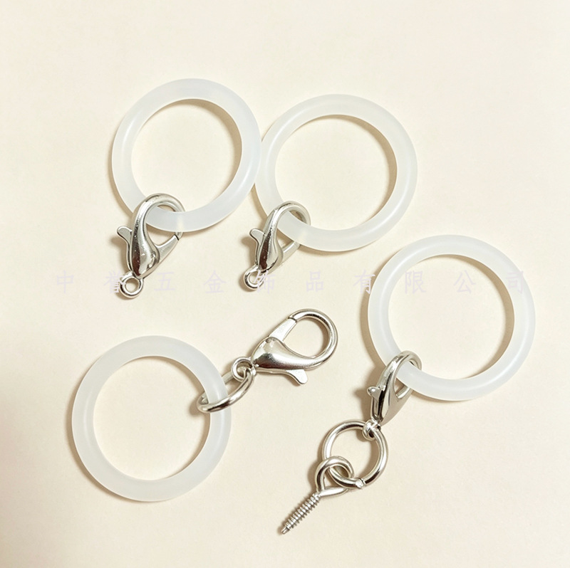 12 lobster buckle keychain silicone O-ring sheep eye nail color…