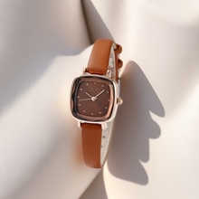 歌迪复古小方盘学生表女士简约气小表盘皮带表网红石英手表批发