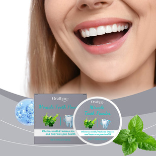 ORALHOE Mint Tooth Powder Gentle Teeth Cleaning Teeth Cleaning Powder Fresh Breath Cleaning Daily Care Tooth Powder