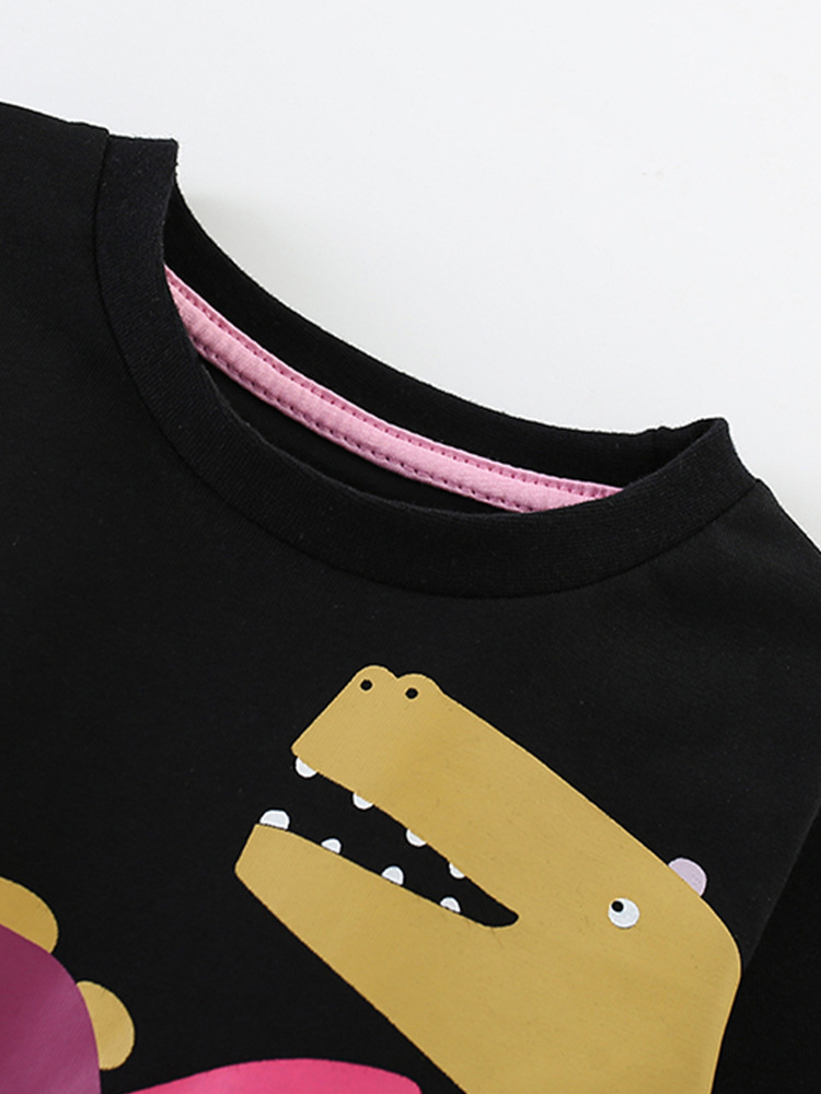 Camiseta de niño malwee transfronteriza otoño e invierno nuevo estilo europeo y americano niños pequeños y medianos cuello redondo manga larga hermosa blusa estampada para niños