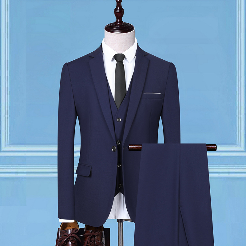 Bridegroom wedding suit suit men's Italian business casual Korean-style slim fit professional formal suit wedding suit three-piece suit