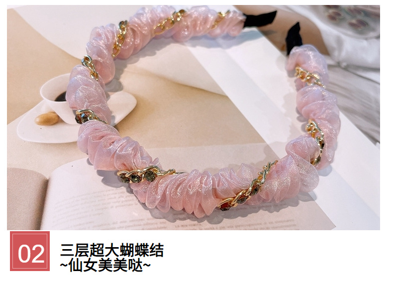 Korean Chain Rhinestone Headband display picture 10