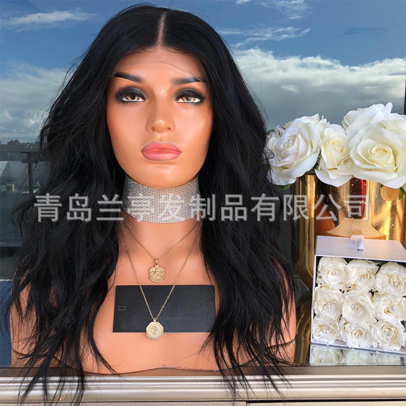 Europe and the United States new wig ladies long curly hair fluffy Chemical Fiber lace headgear manufacturers discount a generation of hair