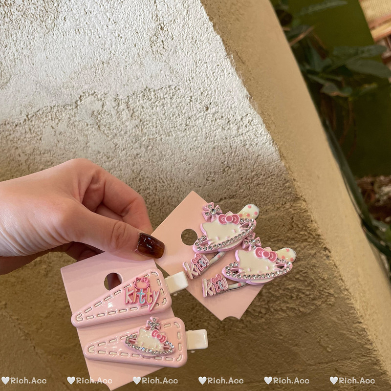【Real Shot】Exquisite Pink Kt Cartoon Hairpin Sweet Little Red Book Blogger Ins Versatile Personality Hair Accessory 【Real Shot】Exquisite Pink Kt Cartoon Hairpin Sweet Little Red Book Blogger Ins Versatile Personality Hair Accessory