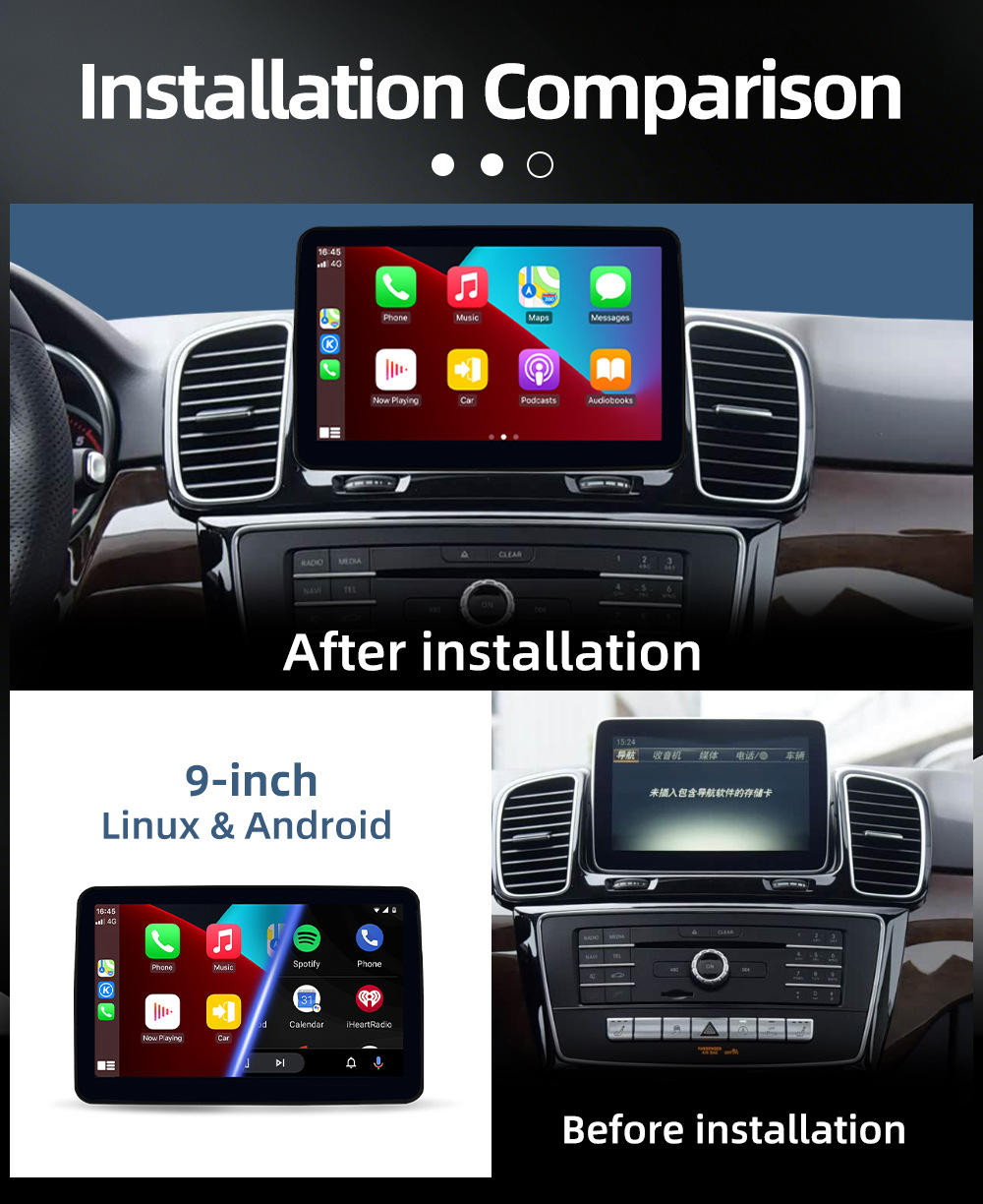 Central control large screen car navigation suitable for Mercedes-Benz GLE W166 GLS X166 2015-2019 carplay