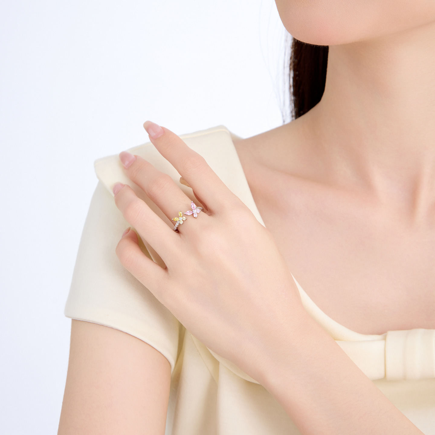 Anillo Abierto de Mariposa de Aleación Galvanizado para Mujer image 4
