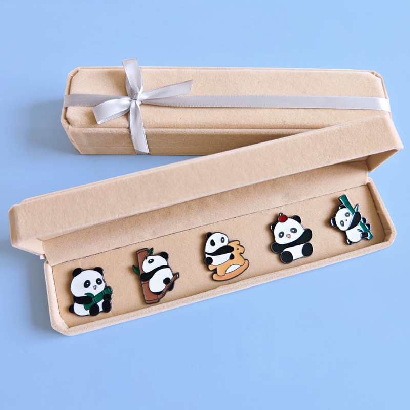 [해피판다 브로치 5개 선물상자] + 선물가방
