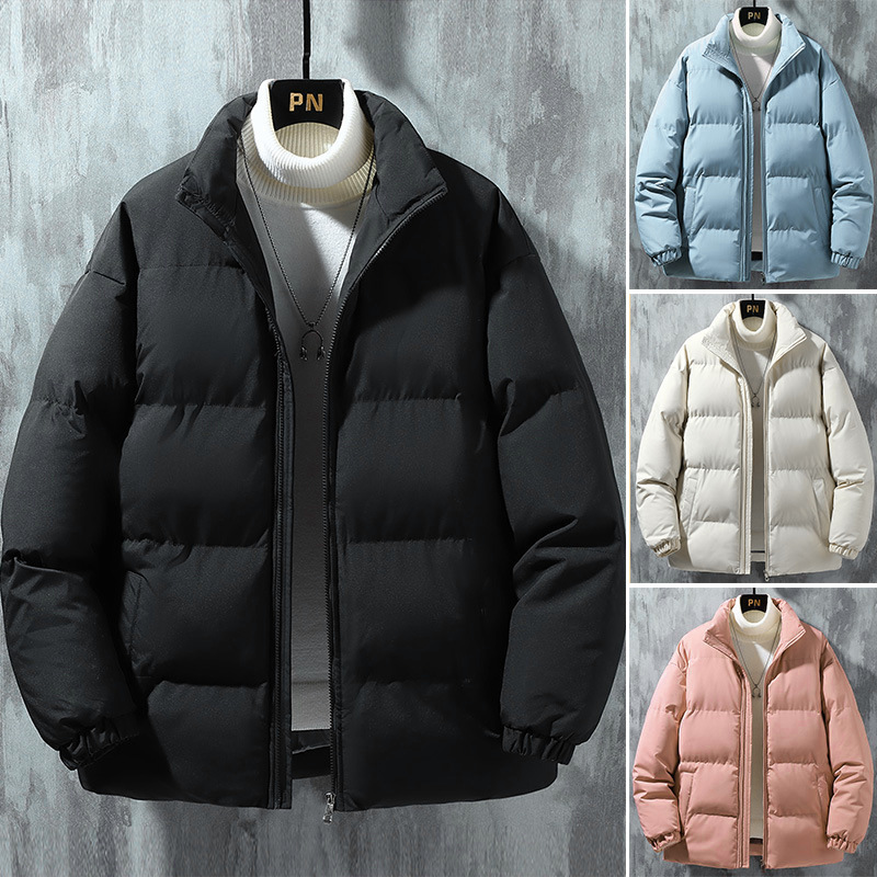 Chaqueta acolchada de algodón para hombre transfronteriza de otoño e invierno chaqueta acolchada de algodón casual chaqueta acolchada de algodón para hombre chaqueta acolchada de algodón abrigo de pan abrigo de cuello alto logotipo imprimible