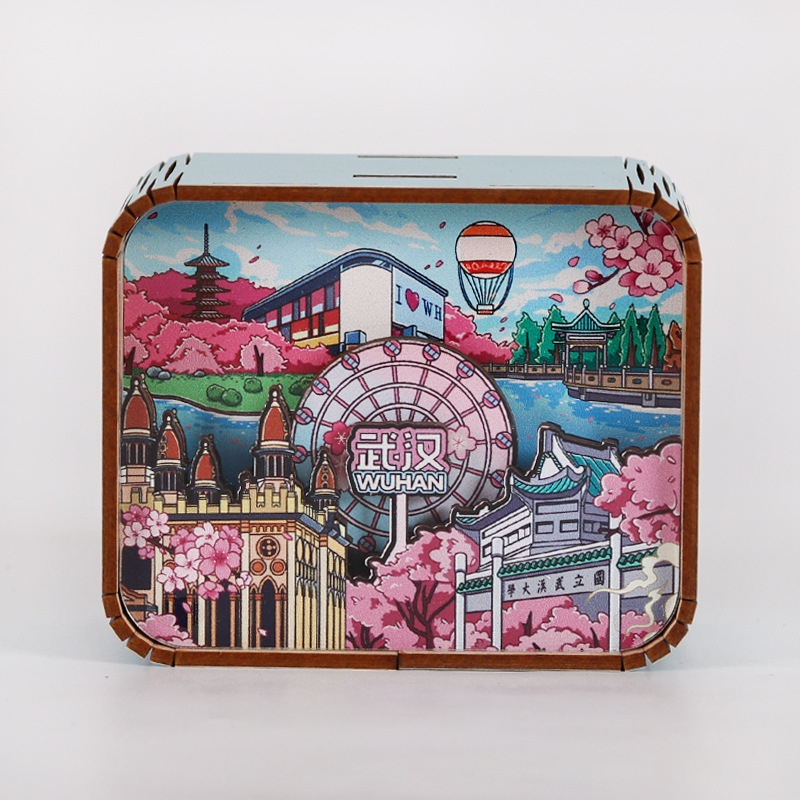 オリジナルアモイ重慶南京西安都市動態オルゴールオルゴールオルゴール観光記念品|undefined