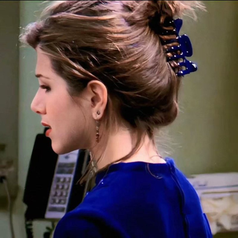 Blogger's Same Style Clip, Beautiful Sapphire Blue French Retro Shark Clip, Kendall Jenner Small Hair Clip for Women