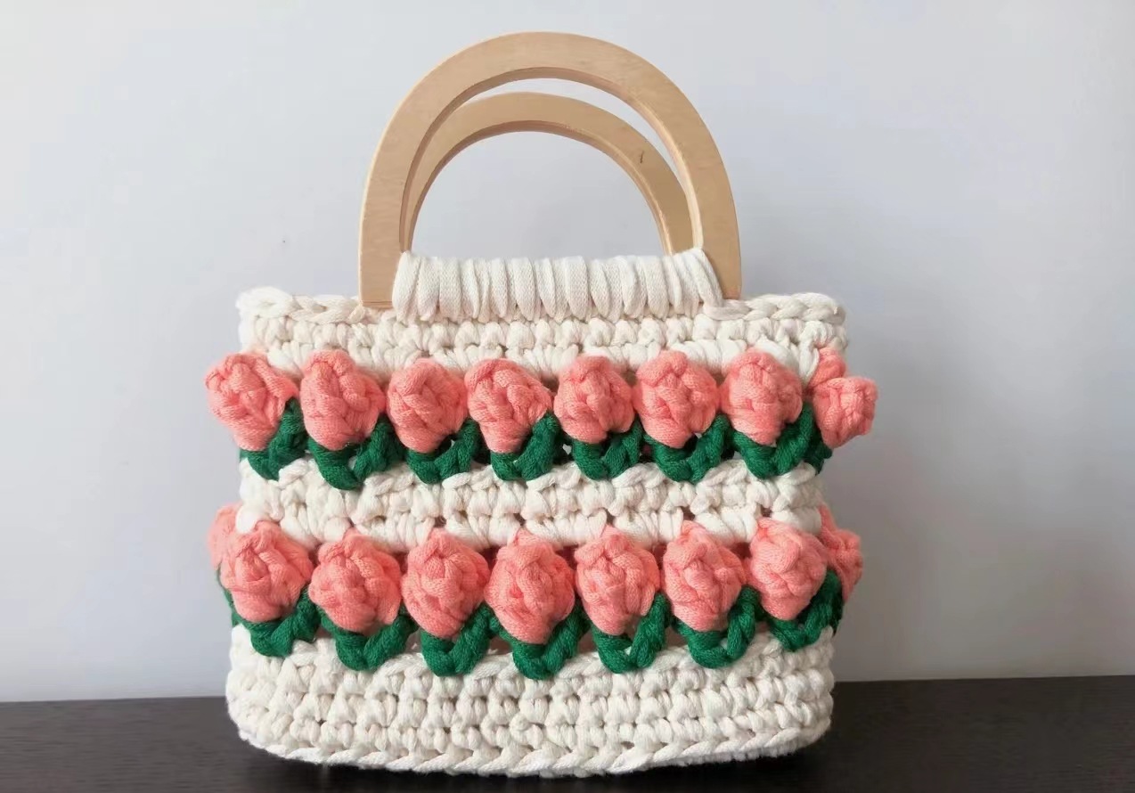 5 가닥 핑크 튤립 랩 완성