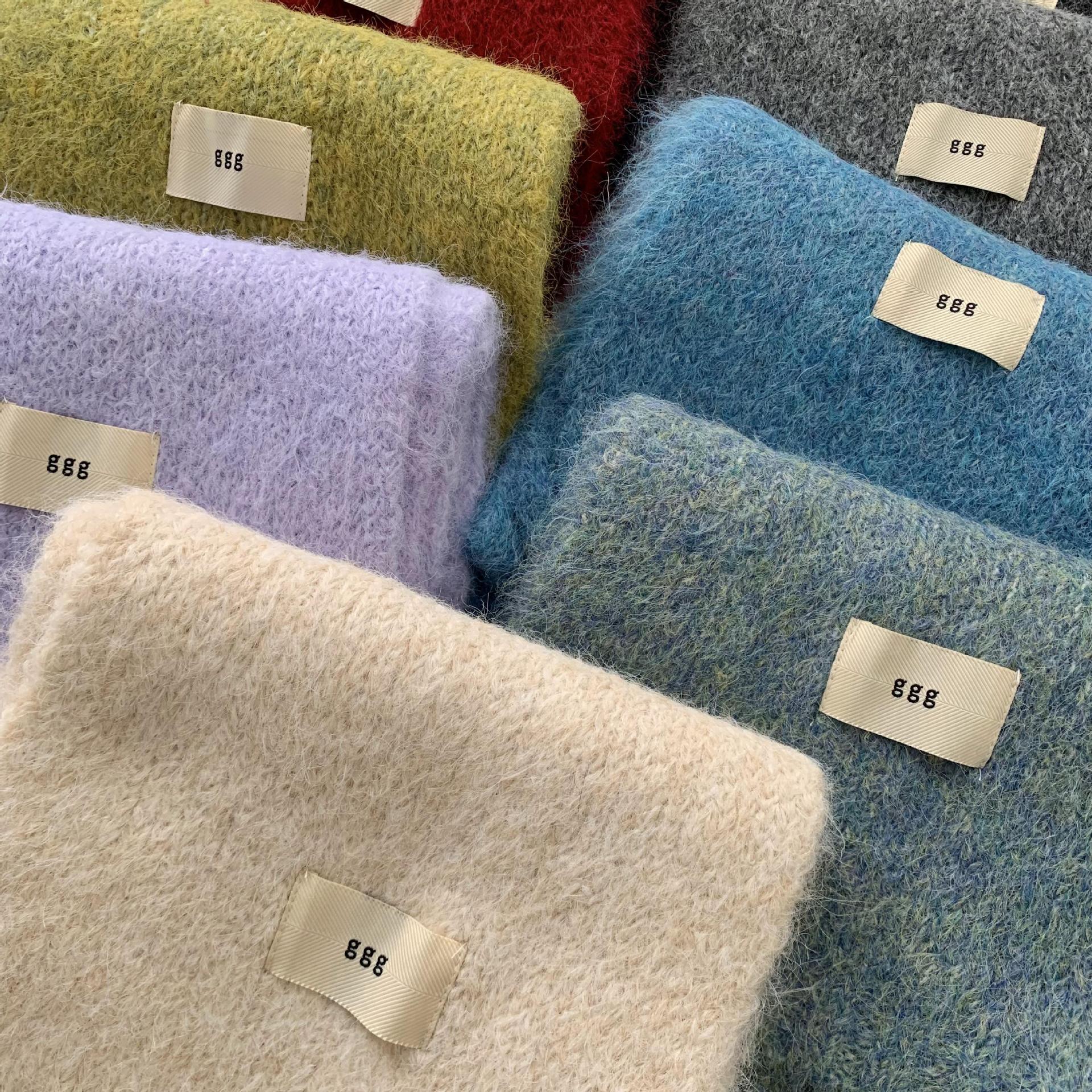 Bufandas de invierno femeninas de alta calidad 2025 nuevo color sólido calentamiento imitación de cachemira collar bufandas de punto al por mayor