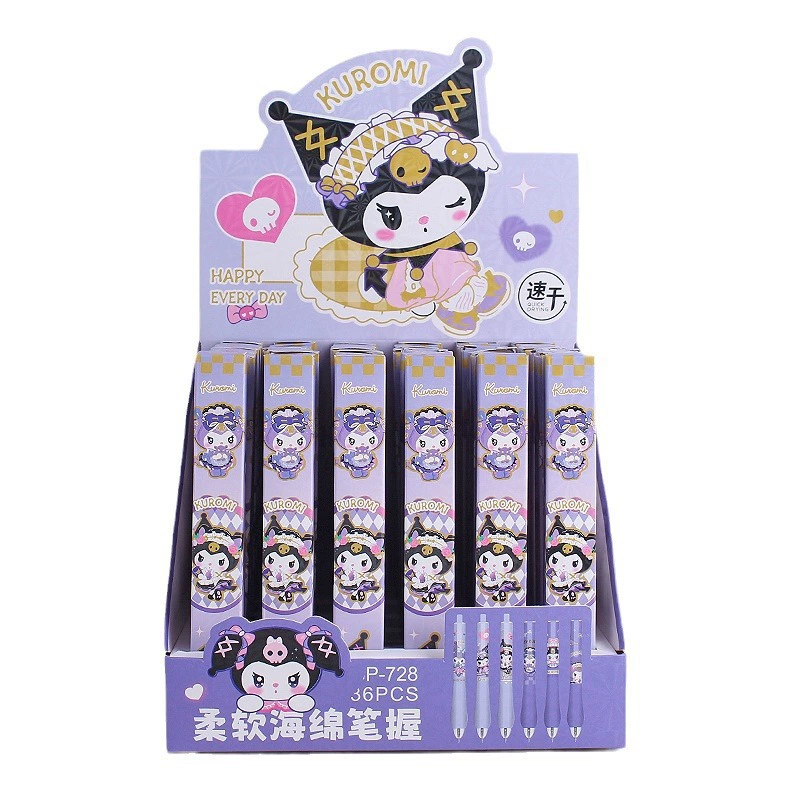 GP-728 Kuromi слепая коробка ручка Sanrio нажмите губку мягкий захват ST0.5 быстрая сушка и гладкая черная ручка оптом