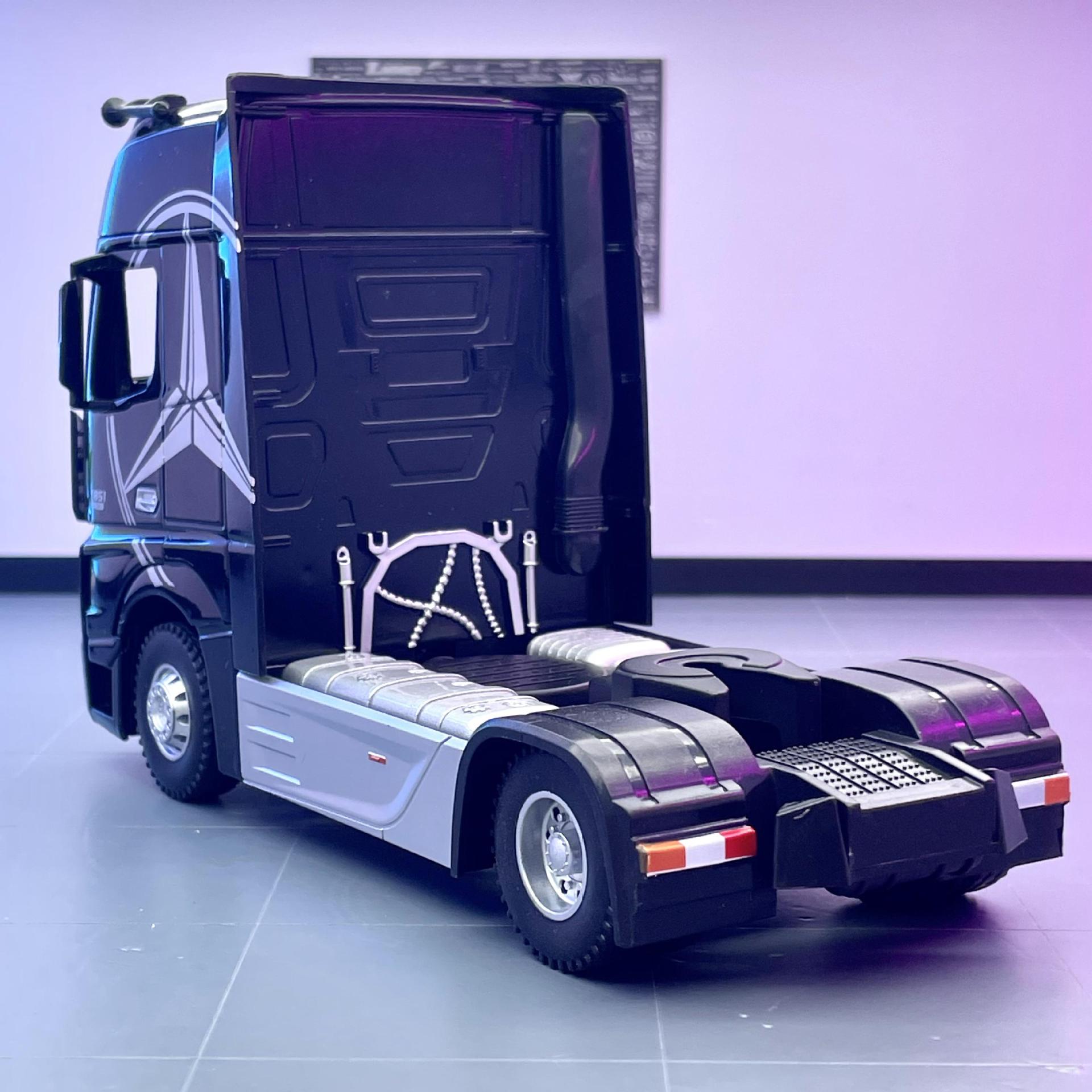 Modelo de coche de aleación Hengteng 1:24 Camión de arrastre Big Ben con sonido y luz, modelo de coche de juguete, decoración coleccionable