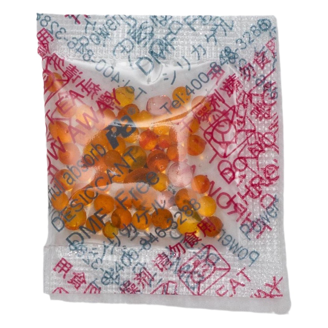Desecante de silicona que cambia de color naranja anime placa periférica Barra de onda que absorbe la humedad perlas a prueba de humedad OPP que cambia de color