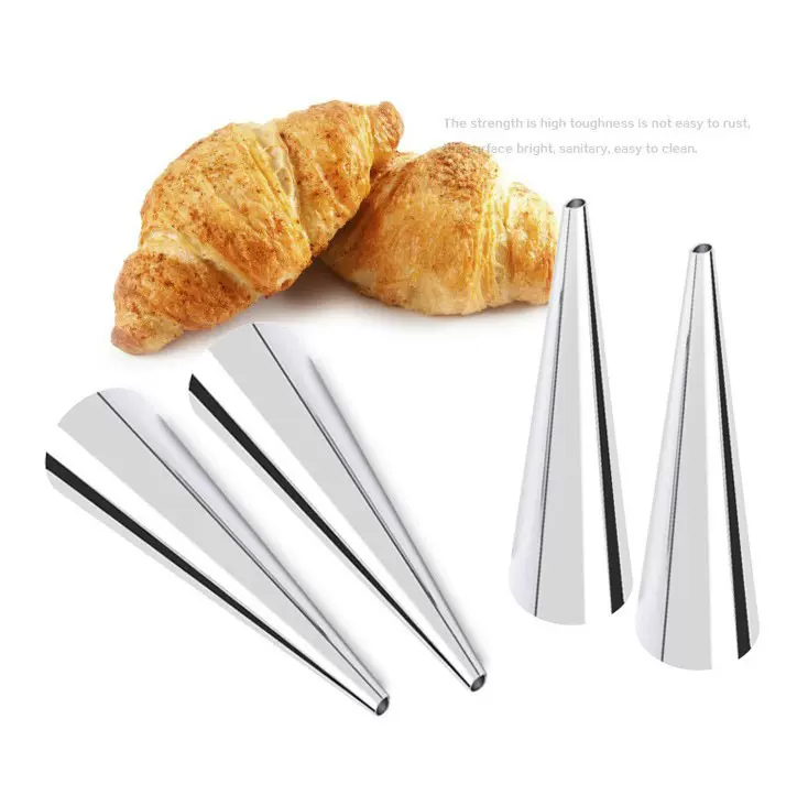 直销不锈钢牛角面包羊角酥模 DIY烘培模具丹麦大螺管大小号羊角酥