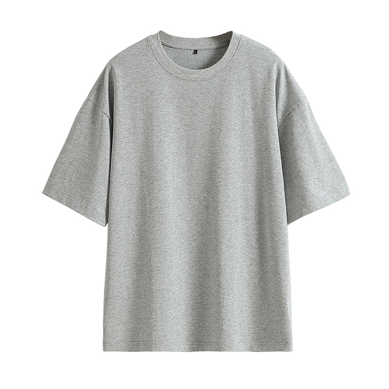 Weilong ropa Camiseta de algodón de los hombres 240g Camiseta de manga media pesada verano ins marca de moda gota hombro suelta camisa de cuello redondo