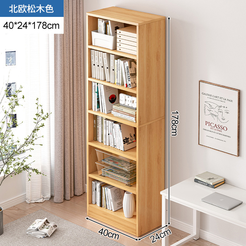 Estantería para sala de estar, estante de almacenamiento simple para el hogar, armario de almacenamiento combinado de pie, librero pequeño para espacios estrechos, almacenamiento de esquina de pared. image 24