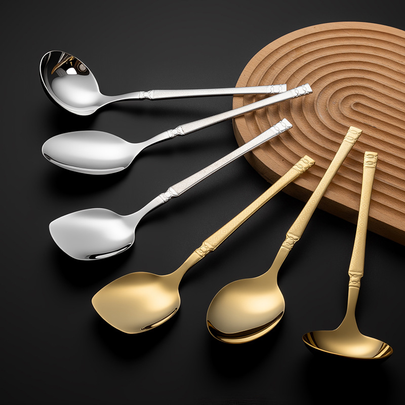 【鼎亿餐具】不锈钢厨具分菜勺汤壳浅漏勺长饭匙 小蛮腰厨具系列