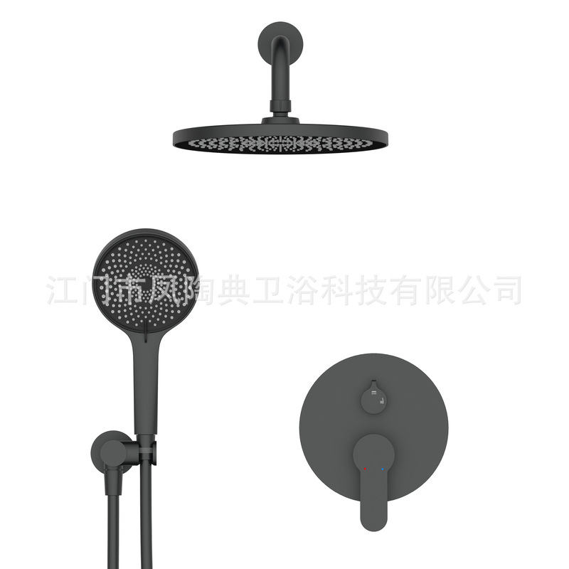 U.S.-Certified Faucet and Showerhead for Export to North America, Brass Basin Faucet, Pre-Installed Concealed Wall-Mounted Showerhead