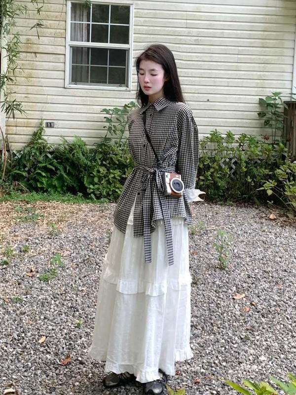早秋韩系氛围感温柔慵懒松弛感连衣裙子轻熟御姐穿搭小香风套装裙|undefined
