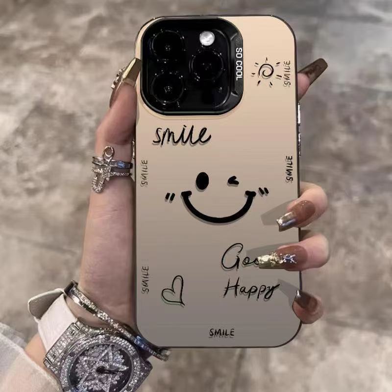 Nueva cara sonriente de moda para iPhone 16 funda para teléfono móvil Apple 15promax/14 anti-caída 13pro12 tendencia