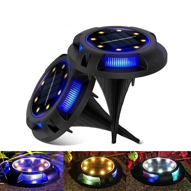Transfronterizo solar lámpara subterránea al aire libre impermeable LED plug-in lámpara redonda jardín decoración césped lámpara fábrica ventas directas image 4