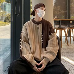 セーターの男性の冬のアメリカの高い街は色のニットの潮のブランドのごろつきのハンサムでゆったりしています。