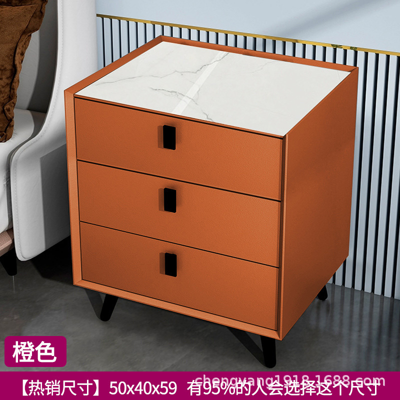 Mesita de noche madera maciza Placa de roca simple moderno Internet celebridad dormitorio mesita de noche protección del medio ambiente todo partido gabinete de almacenamiento mesita de noche