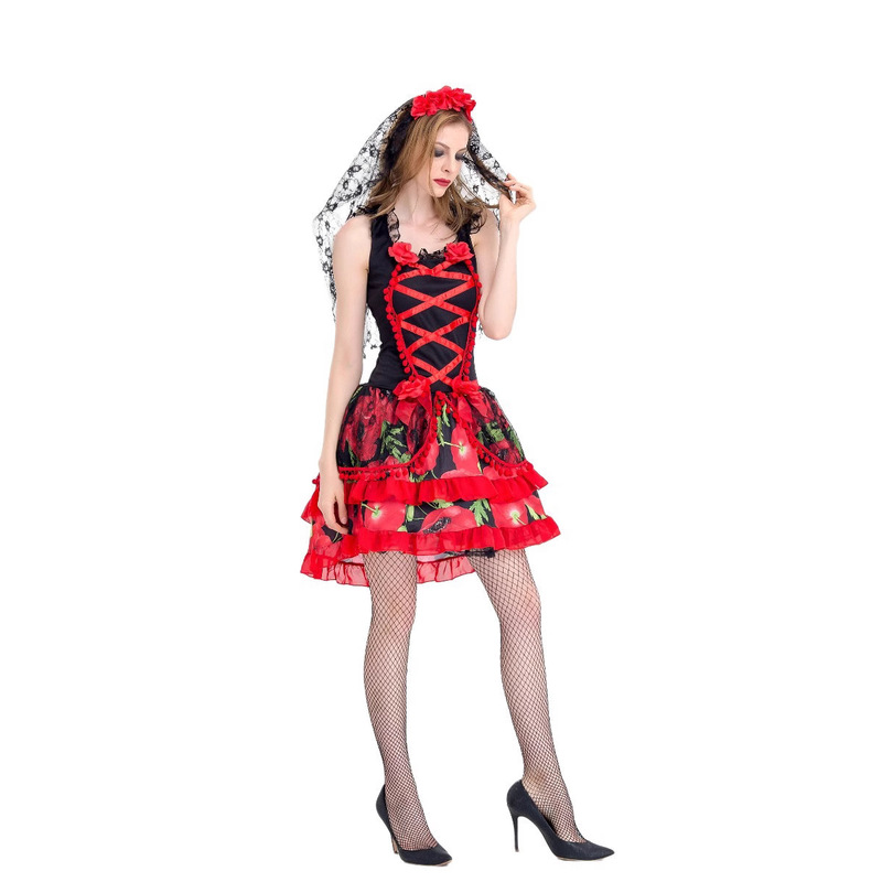 Halloween Costume Adult Witch cos dress Costume Ghost Bride Spain Mexico Day of the Dead Costume Halloween Costume Adult Witch cos dress Costume Ghost Bride Spain Mexico Day of the Dead Costume