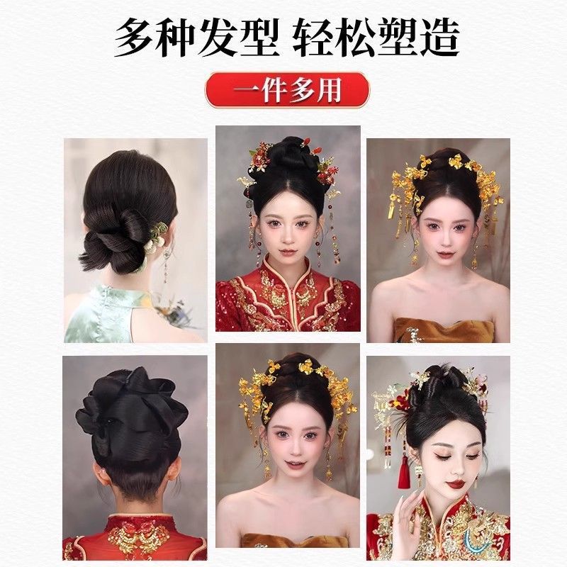 Peluqueras, maquillador, estilo antiguo especial, novia de una pieza, cabello Xiuhe, cabello en la parte posterior de la cabeza, cabello antiguo, fila de cabello al por mayor