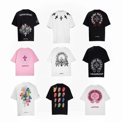 24クロスボーダー正确版クロゼットChrome Heartsカラークロスプリント半袖tシャツシリーズバッチ