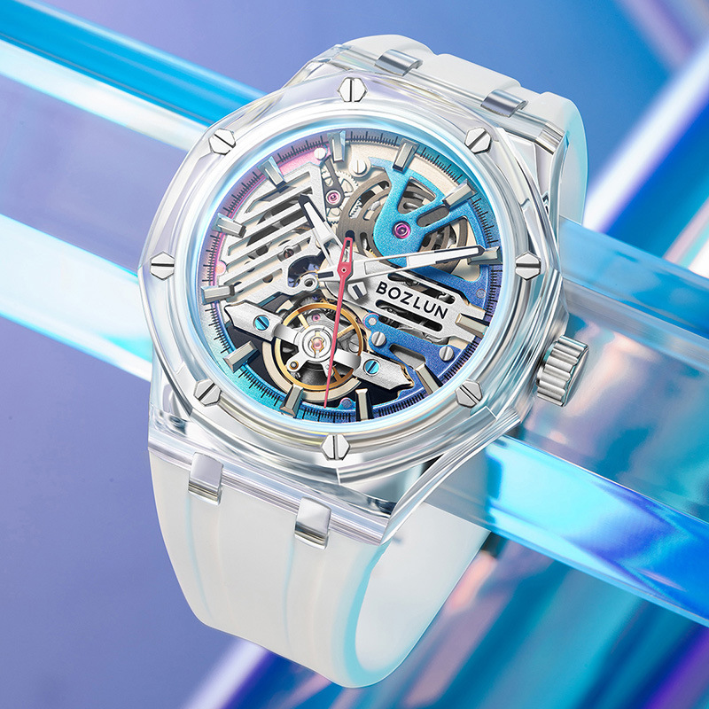 Bozhilun Brand Watch Fashion Hollow Mechanical Watch Luminous Personality Cool Men's Watch Automatic Mechanical Watch