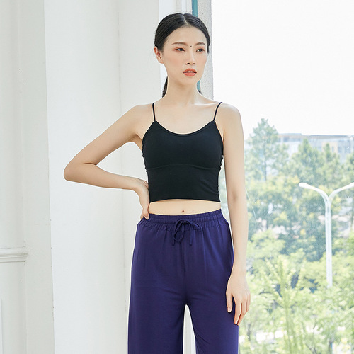 Modern dance practice clothes tops women's bottoming camisole outer wear with chest pads Chinese ethnic classical dance clothes