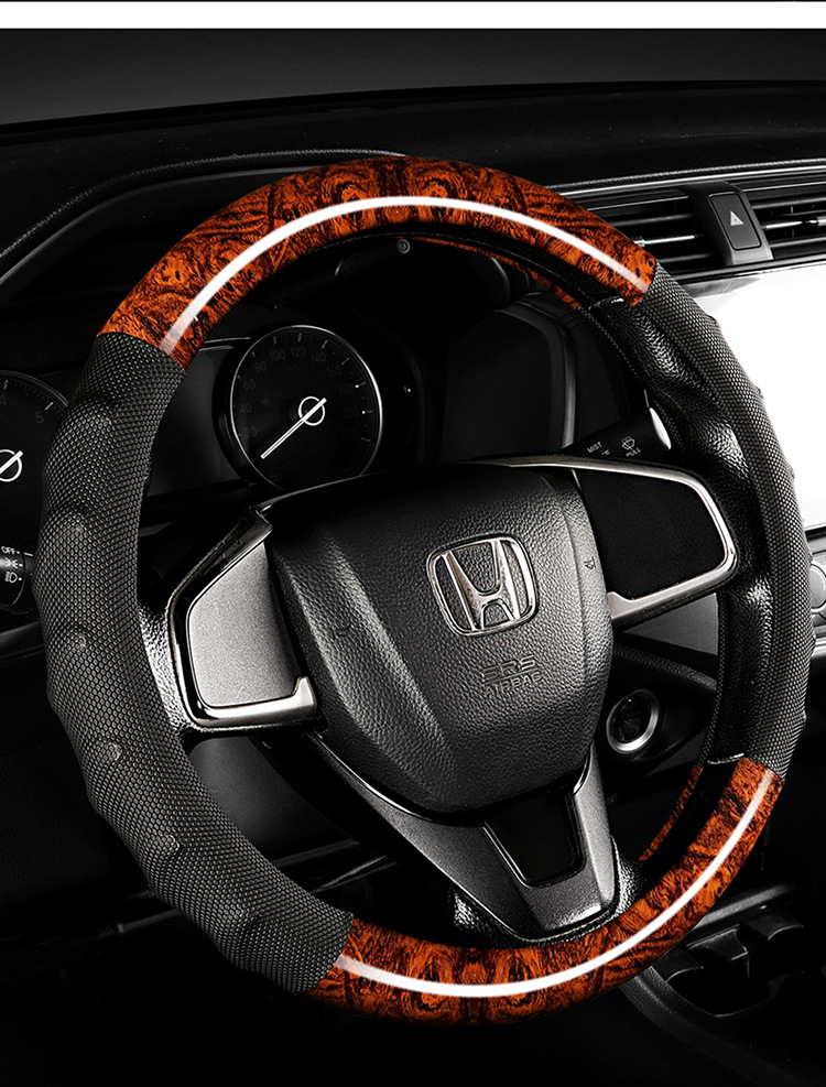 New Cross-Border E-Commerce Model Peach Wood Grain Four-Season Steering Wheel Cover, Non-Slip and Breathable, Suitable for Amazon and Aliexpress Car Use
