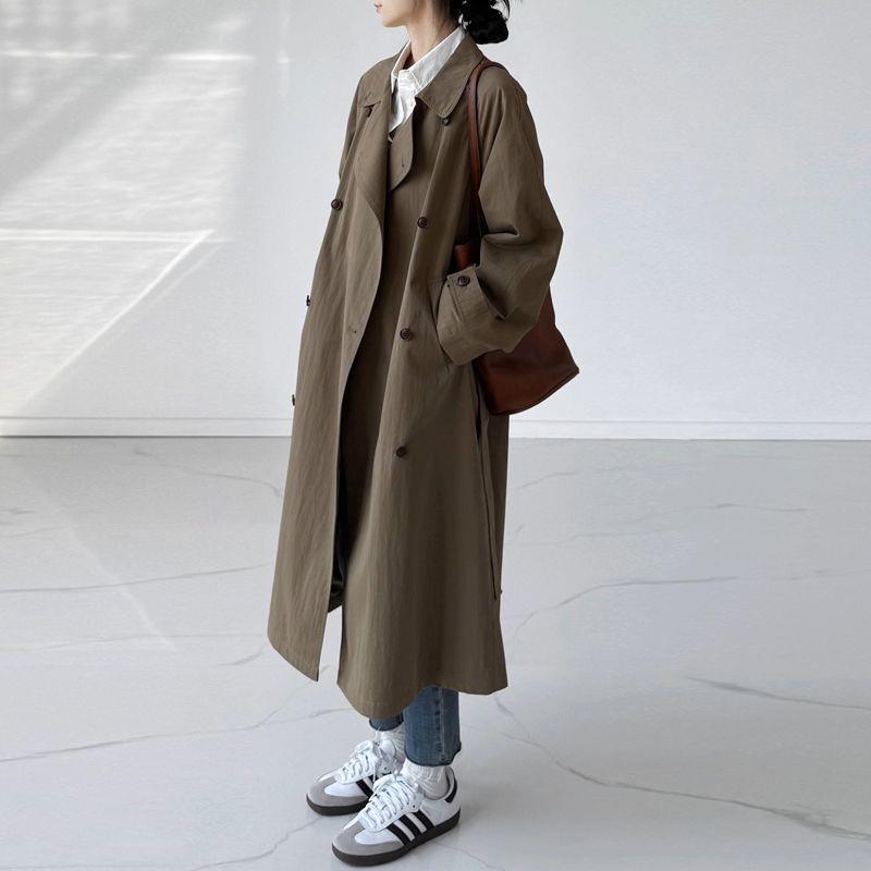 Windbreaker Jacket for Women 2026 Season New Korean Style Mid-Length Stand-Up Collar Loose-Fitting Elegant Coat for Petite Figures Windbreaker Jacket for Women 2026 Season New Korean Style Mid-Length Stand-Up Collar Loose-Fitting Elegant Coat for Petite Figures