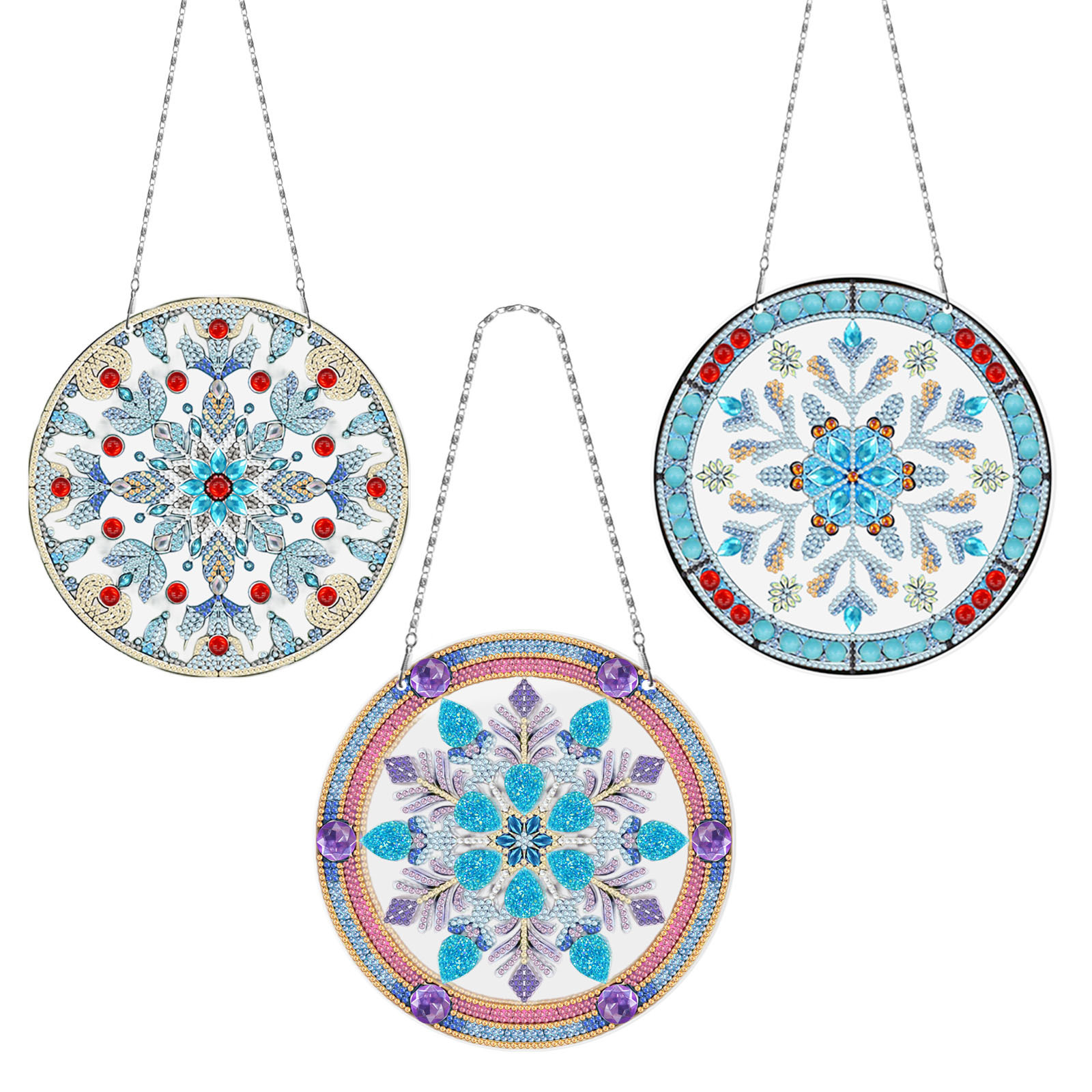 Diamante pintura perimetral DIY anillo 3 piezas juego de dibujos animados colgante genio Navidad sala de estar decoración de pintura distribuible