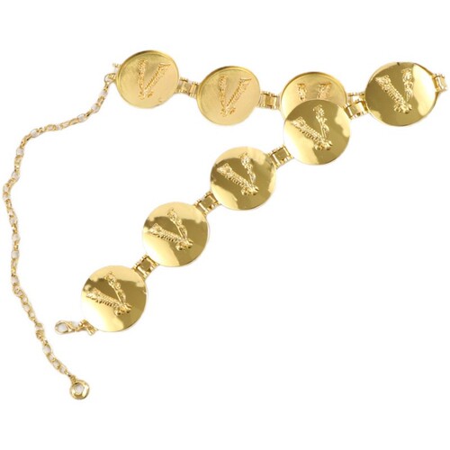 New European and American-style fashion circle gold-colored oversized V-shaped waist chain—stylish, adjustable, and perfect for pairing with dresses; a cool, personalized belt for women.