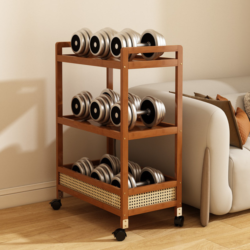 J^Medieval Style Small Hand Cart Non-Wooden Mobility Can Be Pushed and Pulled Household Retro Tea Table Living Room Sofa Side Table Storage