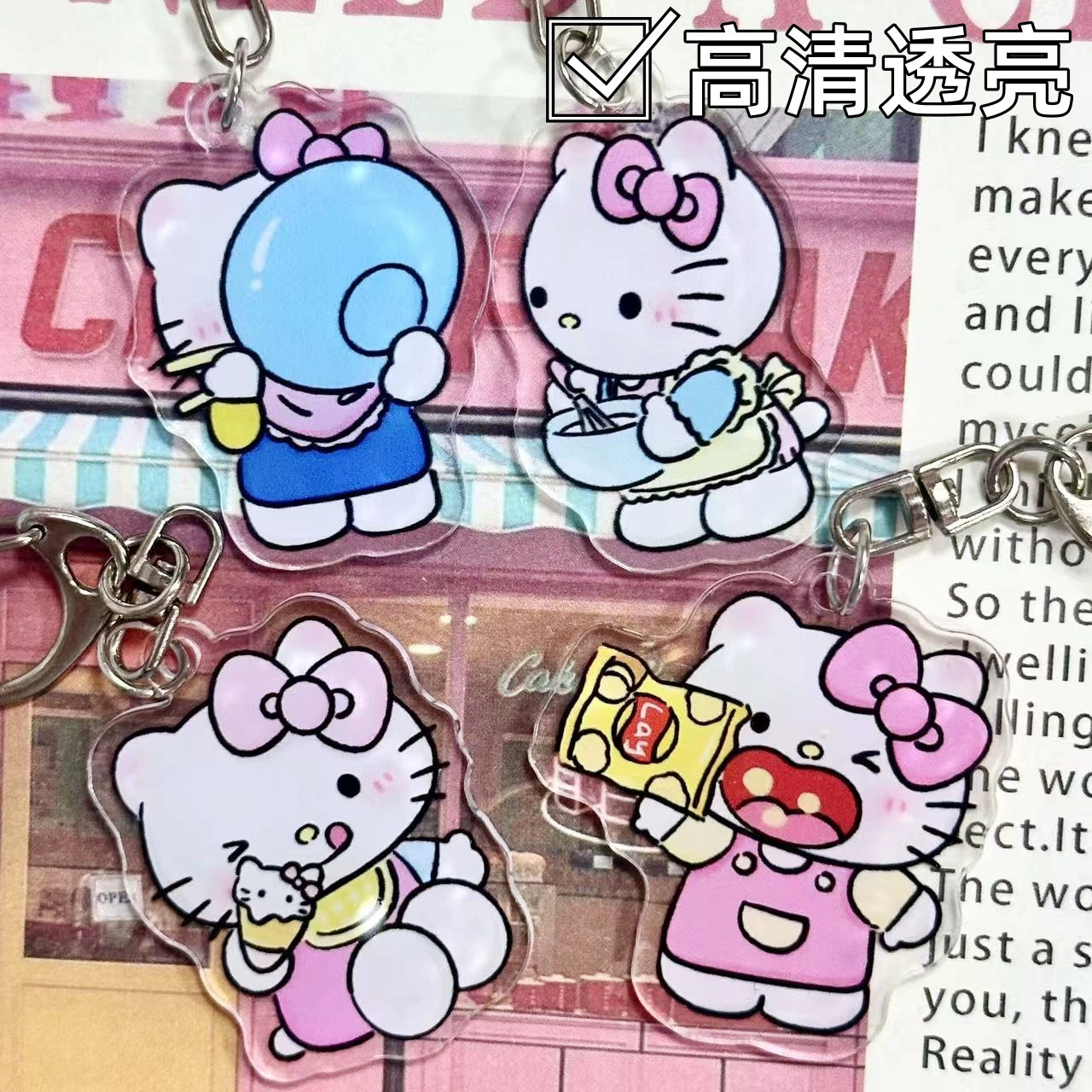 Китти Hello Kitty, мультяшный акриловый брелок, подвеска, милая деталь, подарок на день рождения