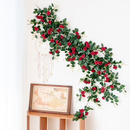 21 roses flower vine artificial flower faux vine plant decorative green plant vine plant