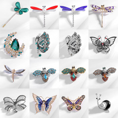 跨境熱銷動物胸針蝴蝶蜻蜓蜜蜂高級感小眾胸花固定防走光別光