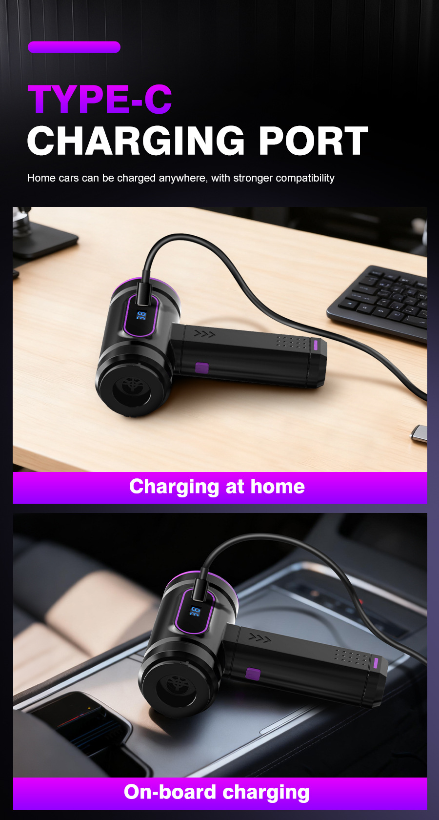 New Wireless Vacuum Cleaner with Blowing and Suction Functions, One-Touch Dust Dumping, Handheld Dust Blower, High-Power Suction, Car Vacuum Cleaner
